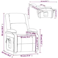 vidaXL Massagestoel elektrisch fluweel lichtgrijs