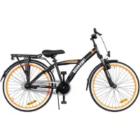 Aventuri Roady 3.0 Jongensfiets 24 Inch - Kinderfiets voor 8 tot 12 Jaar - 1 Versnelling - Zwart/oranje