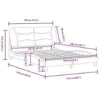 vidaXL Bedframe met LED zonder matras "Hvar" 120x200 cm stof crème