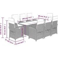 vidaXL 9-delige Tuinset poly rattan zwart
