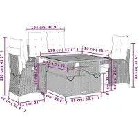vidaXL 4-delige tuinset met kussens, beige, polyrotan