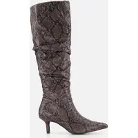 POSH by Poelman Posh Lange Laarzen Snake bruin Maat 36
