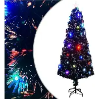 vidaXL Voorverlichte kerstboom met standaard en LED 240 cm glasvezel
