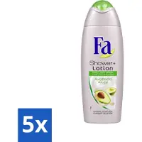 Fa 5 x - Douchecrème Met Lotion - Avocado - 250 ml - Voordeelverpakking - 5 stuks