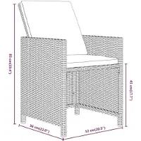 vidaXL 19-delige tuinset met kussens, gemaakt van polyrotan, kleur beige