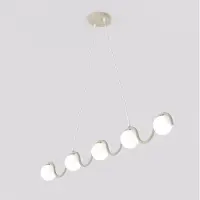 Emibig Hanglamp SINUS, dimbaar, crème / amber, Woon-/ Eetkamer, metaal, Modern, hanglamp