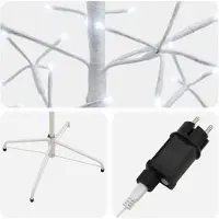 vidaXL - LED-kerstboom - met - lichtsnoer - Wit - 47 - x - 240 cm - Staal - 268 - LED's