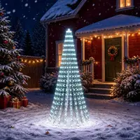 vidaXL - LED - kerstboom - 220 - cm - 460 - LED's - Koel - wit - Staal - Groen