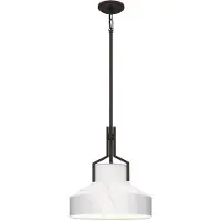 QUOIZEL LED Hanglamp Brecken | 2X E27 Max 60W | Old Bronze and Cased Opal glass Shade