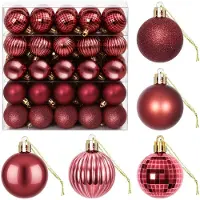 vidaXL - Kerstballenset - 100 - st - Wijnrood - 4 - cm - Polystyreen