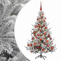 vidaXL - Kunstkerstboom - met - kerstbal - 150 - cm - 150 - LED's - Warmwit