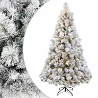 vidaXL - Kunstmatige - Hinged - Kerstboom - 180 - cm - 300 - LED's - Warmwit