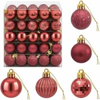 vidaXL - Kerstballenset - 150 - st - Wijnrood - 3 - cm - Polystyreen