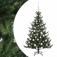 vidaXL - Kunstkerstboom - met - kerstbal - 120 - cm - 150 - LED's - Warmwit