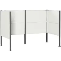 vidaXL - Vuilnisbak - Scherm - 167 - x - 85 - x - 113 - cm - Staal - Wit