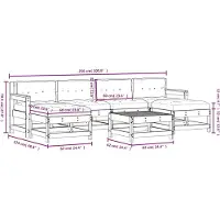 vidaXL 7-delige loungeset voor de tuin met kussens, grijs, massief hout