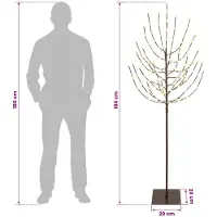 vidaXL - LED - kerstboom - Zwart - 20 - x - 20 - x - 180 cm - Staal - 160 - LED's