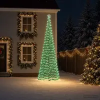 vidaXL Led-kerstboom met tinsel en grondpen EKENAS 400 cm 588 LED's