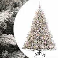 vidaXL Kunstkerstboom met kerstbal 180 cm 300 LED's Warmwit