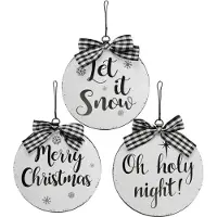 POSIWIO Decoratieve hanger kerstboombol metaal vintage Ø15cm 3 st