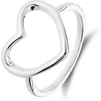 Lucardi Dames Zilveren ring - Ring - 925 Zilver - Zilverkleurig - 17 / 53 mm