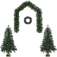 vidaXL - Mini-kerstbomenset - 120 - cm - PVC - Groen