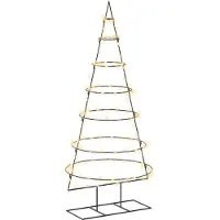 vidaXL - Metalen - kerstboom - met - standaard - KUOPIO - 180 - cm - Warmwit - Staal