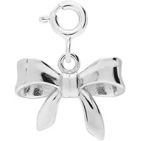 Lucardi Kinder Zilveren bedel strik voor kinderen - Hanger - 925 Zilver - Zilverkleurig