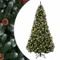 vidaXL - Kunstmatige - Hinged - Kerstboom - 210 - cm - 300 - LED's - Warmwit