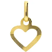 Lucardi Dames 9 karaat hanger hart 8x13,5mm - Hanger - 9 Karaat - Goudkleurig