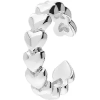 Lucardi Dames Zilveren earcuff - Oorbellen - 925 Zilver - Zilverkleurig