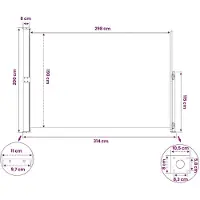 vidaXL Tuinscherm uittrekbaar 200x314 cm grijs