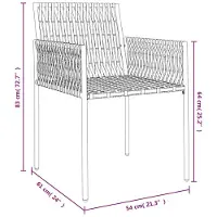 vidaXL Tuinstoelen met kussens, 2 stuks, zwart, 54x61x83 cm, polyrotan