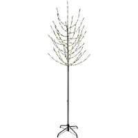 vidaXL LED kerstboom Zwart 210 cm Staal 180 LED's