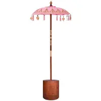 vidaXL Balinese parasol met basis 2 st Roze Katoen