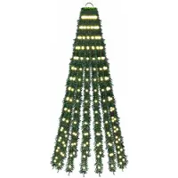 vidaXL - LED - kerstboom - 150 - cm - 240 - LED's - Warmwit - Staal - Groen