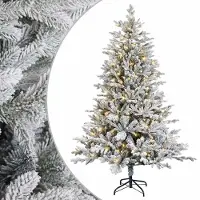 vidaXL - Kunstmatige - Hinged - Kerstboom - 180 - cm - 300 - LED's - Warmwit
