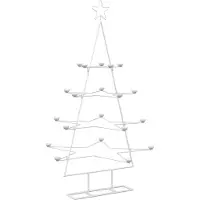 vidaXL - Metalen - kerstboom - met - houder - KUOPIO - 140 - cm - Staal - Wit