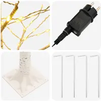 vidaXL - Berken - kerstboom - Wit - 25 - x - 25 - x - 210 cm - Kunststof - 406 - LED's