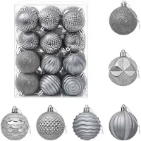 vidaXL - Kerstballenset - 36 - st - Grijs - 6 - cm - Polystyreen