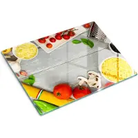 Wallfluent Glazen Snijplanken - Keukengerechten Snijplanken Glas - 30 cm x 40 cm - Grijs Snijplanken van Glas - Glazen Hakplank - Snijplank van Glas met Print - Glazen Snijplank met Antislip