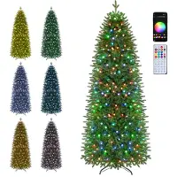 Costway 225 cm kunstkerstboom met 280 LED's en 948 takpunten