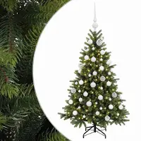 vidaXL - Kunstkerstboom - met - kerstbal - 150 - cm - 150 - LED's - Warmwit