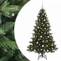 vidaXL - Kunstkerstboom - met - kerstbal - 240 - cm - 300 - LED's - Warmwit