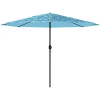 vidaXL Parasol met stalen mast, blauw, 388x388x248 cm