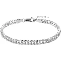 Lucardi - Kinder Zilveren kinder schakelarmband - Armband - 925 Zilver - Zilverkleurig - 19 cm