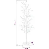 vidaXL - Micro - berken - kerstboom - Wit - 150 - cm - Staal - 360 - LED's