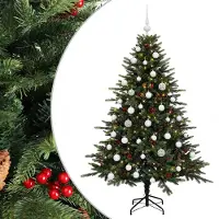 vidaXL - Kunstkerstboom - met - kerstbal - 150 - cm - 150 - LED's - Warmwit