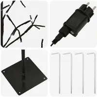 vidaXL - LED-kerstboom - met - lichtsnoer - Zwart - 18 - x - 18 - x - 150 cm - Staal