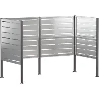 vidaXL - Vuilnisbak - Scherm - 167 - x - 85 - x - 113 - cm - Gegalvaniseerd - staal - zilver